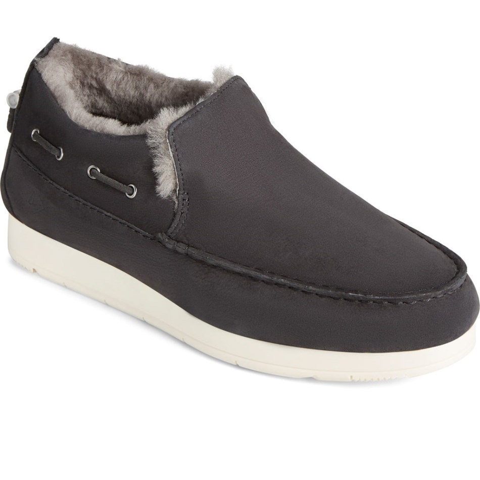 Men\s Moc-Sider Winter Slip On Shoes Sperry Black