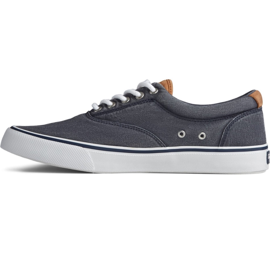 Men\s Striper II CVO Canvas Shoe Salt Washed Sperry Navy