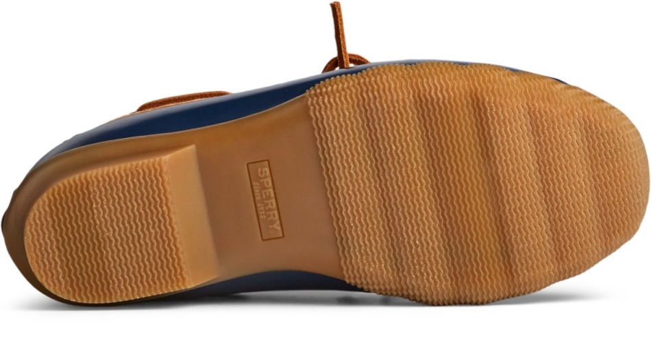 Saltwater 1-Eye Leather Duck Boot Tan Navy Sperry