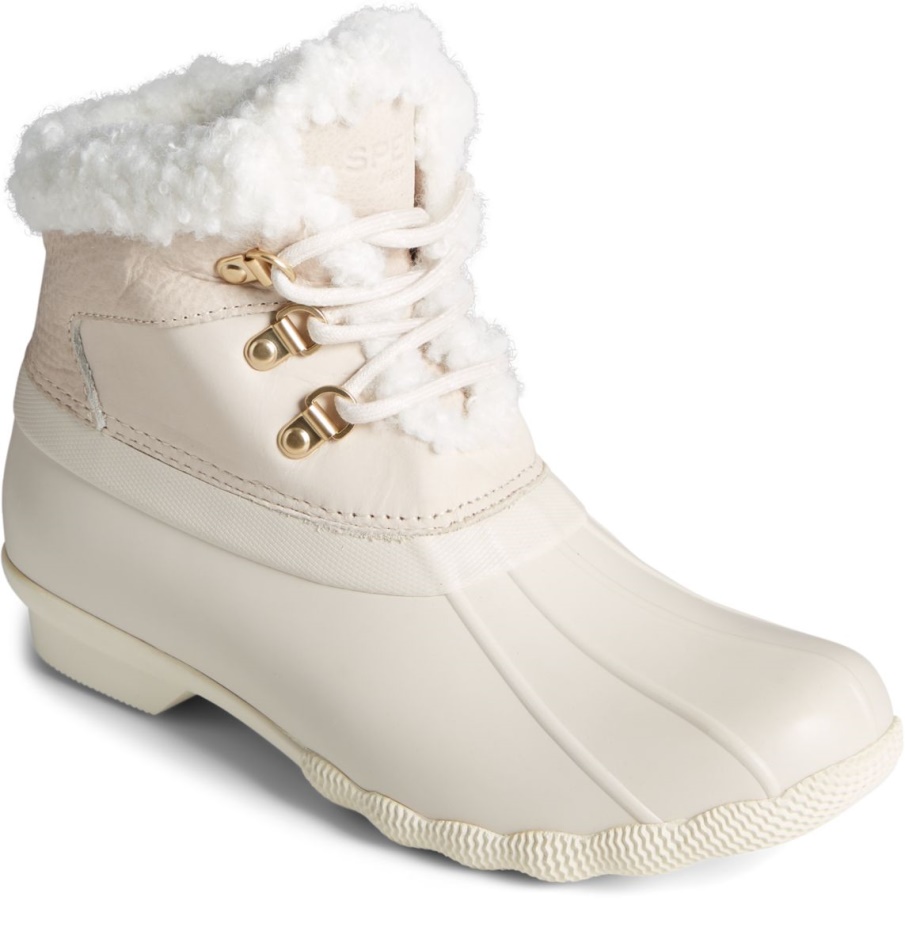 Saltwater Alpine Leather Duck Boot Ivory Sperry