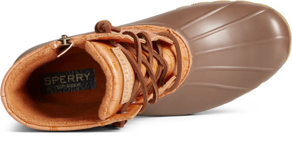 Saltwater Croc Leather Duck Boot Sperry Tan