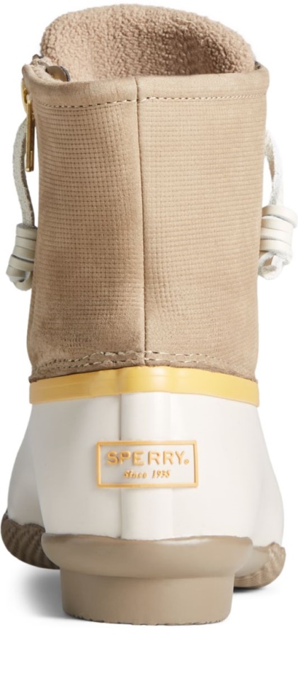 Saltwater Grid Leather Duck Boot Sperry Ivory