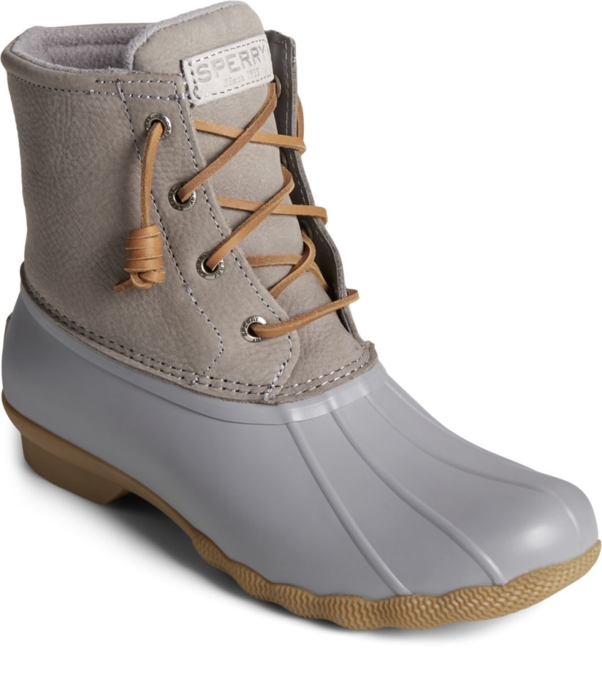 Saltwater Mainsail Leather Duck Boot Grey Sperry