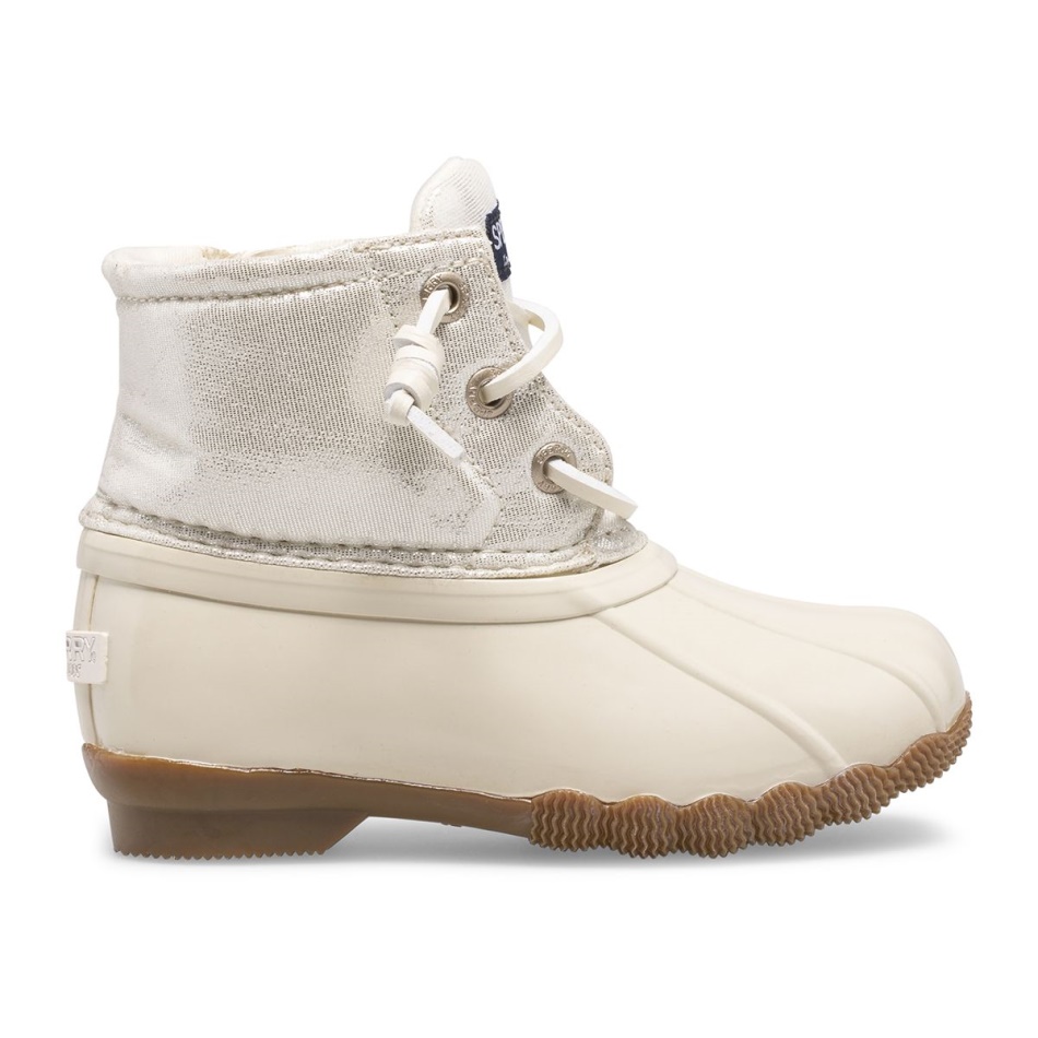 Saltwater Metallic Duck Boot Ivory Sperry