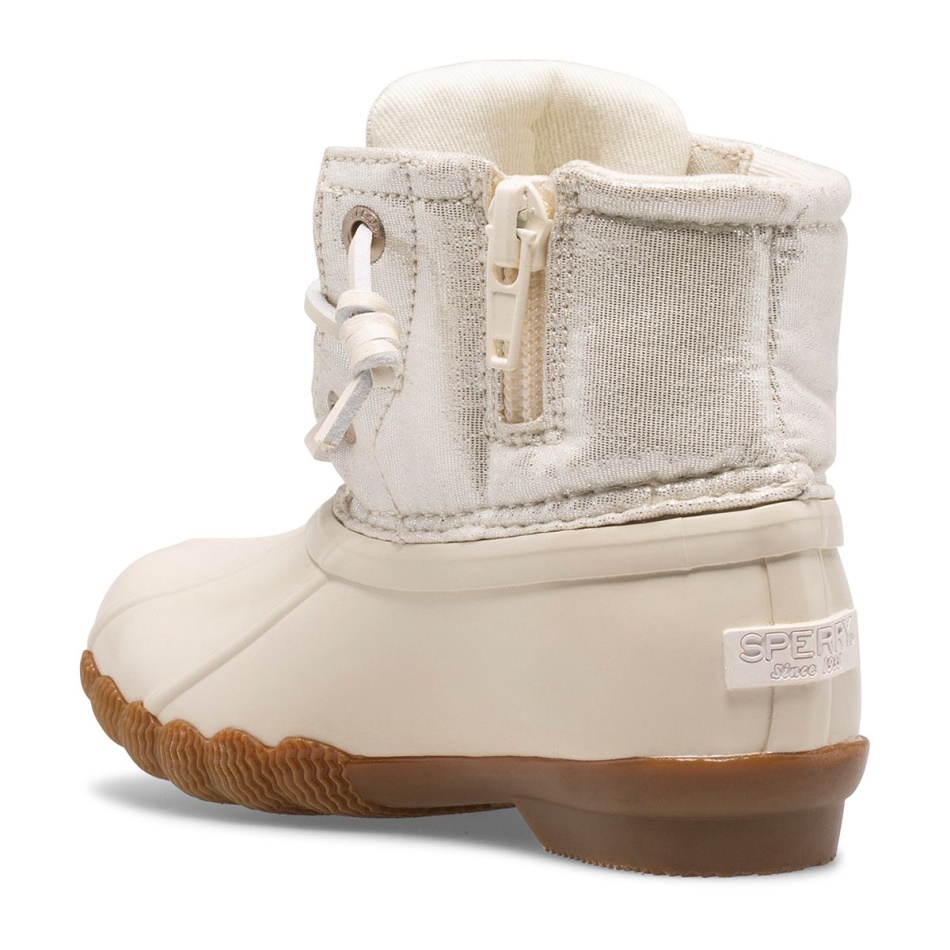 Saltwater Metallic Duck Boot Ivory Sperry