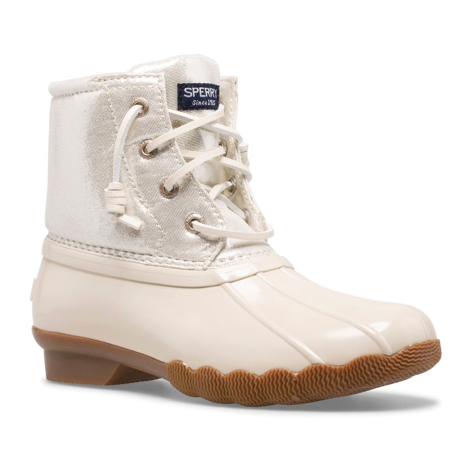 Saltwater Metallic Duck Boot Sperry Ivory