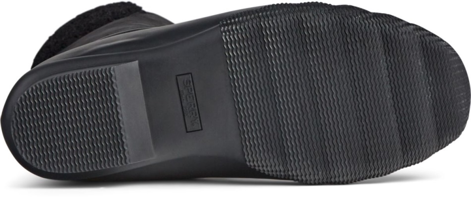 Saltwater Tall Cozy Leather Duck Boot Sperry Black