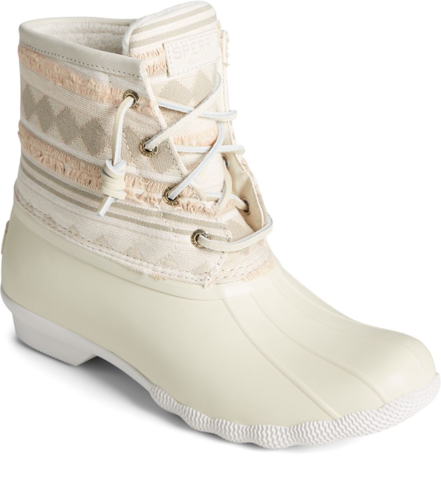 Saltwater Textured Stripe Duck Boot Sperry Tan