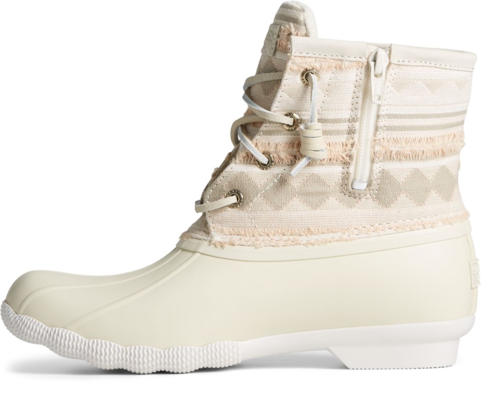 Saltwater Textured Stripe Duck Boot Sperry Tan