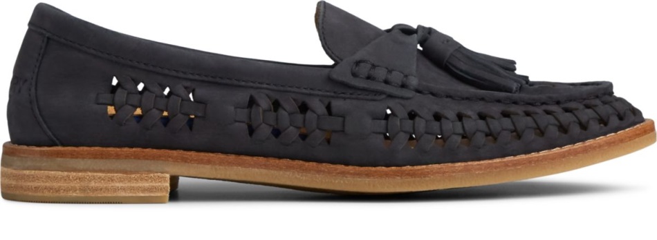 Seaport Penny PLUSHWAVE Woven Leather Loafer Sperry Black