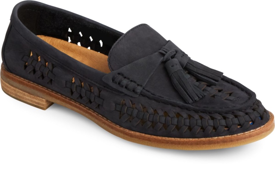 Seaport Penny PLUSHWAVE Woven Leather Loafer Sperry Black