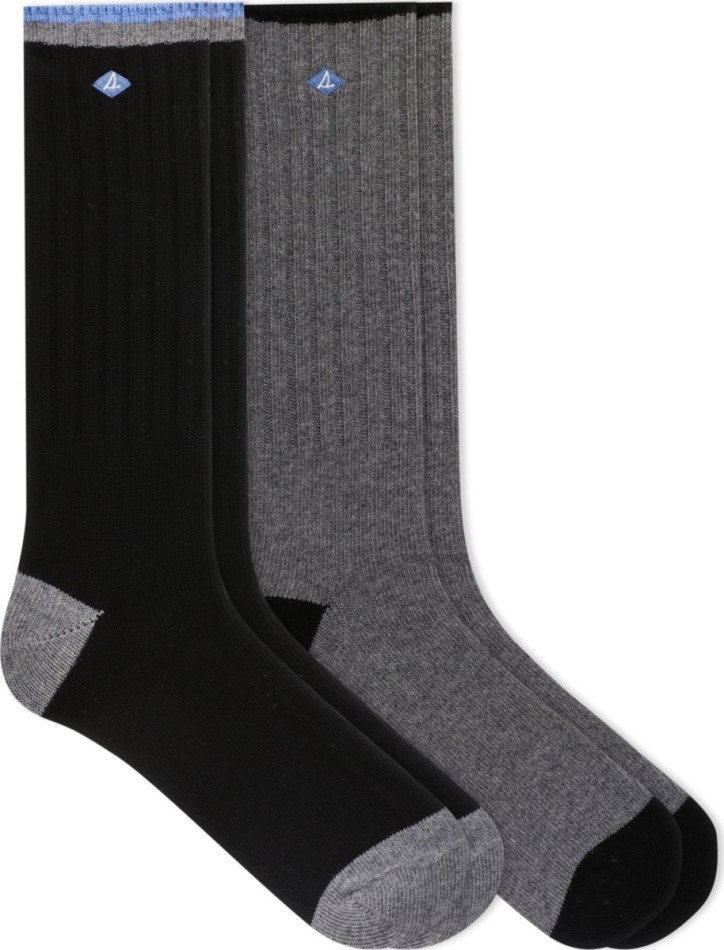 Sperry Boot 2-Pack Crew Sock Black