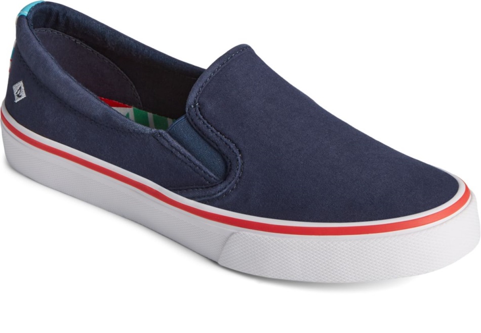 Sperry Crest Twin Gore Twisted Textile Slip On Sneaker Navy