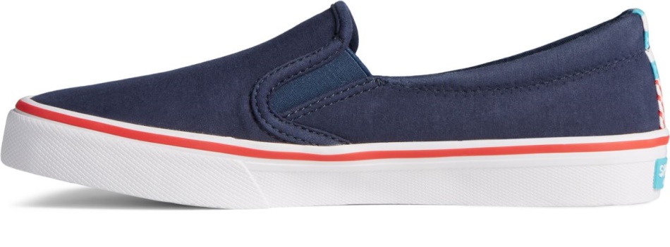 Sperry Crest Twin Gore Twisted Textile Slip On Sneaker Navy
