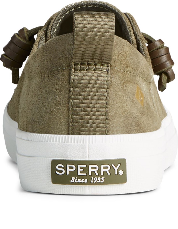 Sperry Crest Vibe Camo Metallic Leather Sneaker Olive