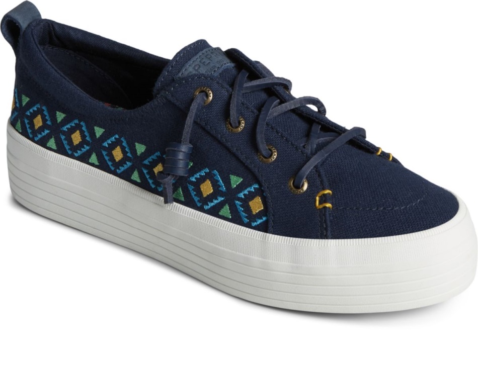 Sperry Crest Vibe Platform Embroidered Sneaker Navy