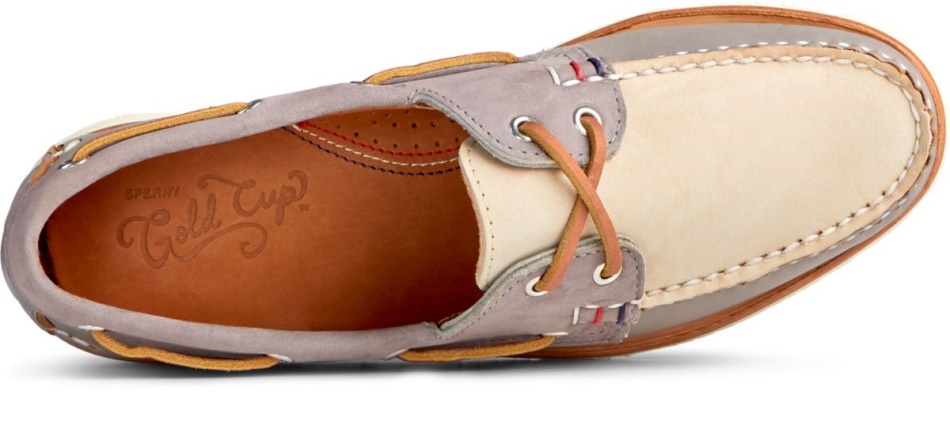 Sperry Gold Cup Handcrafted in Maine Boat Shoe Grey Tri-Tone