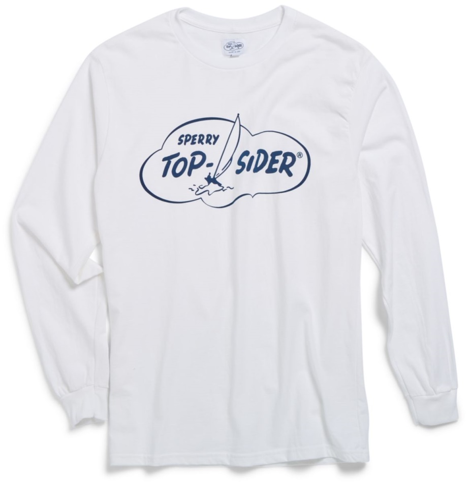 Sperry Made in the USA Cloud Long Sleeve T-Shirt White