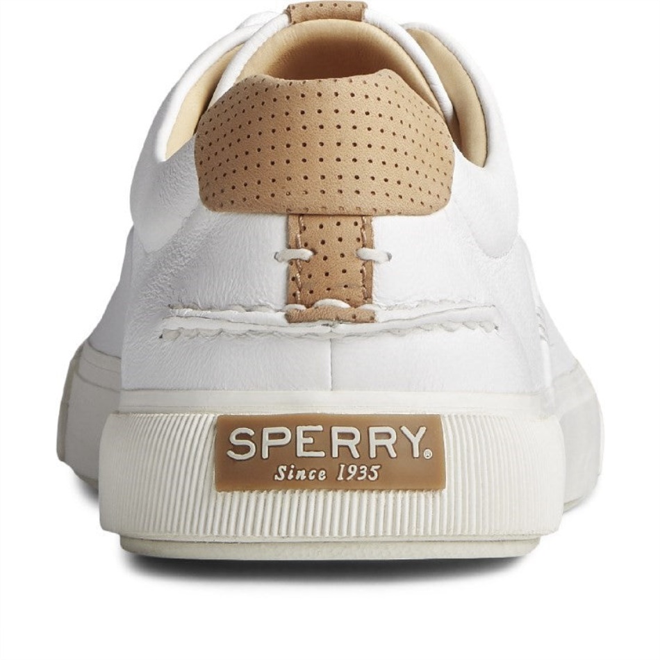 Sperry Male Gold Striper Plushwave Lace Shoes White