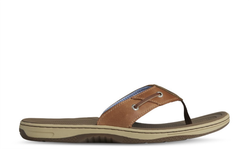 Sperry Men\s Baitfish Thong Dark Tan