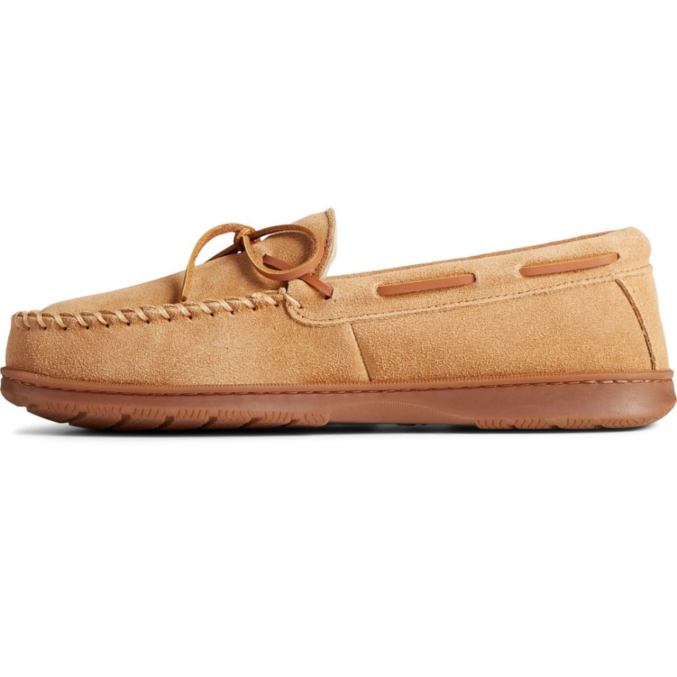 Sperry Men\s Doyle Moccasin Slippers Cinnamon