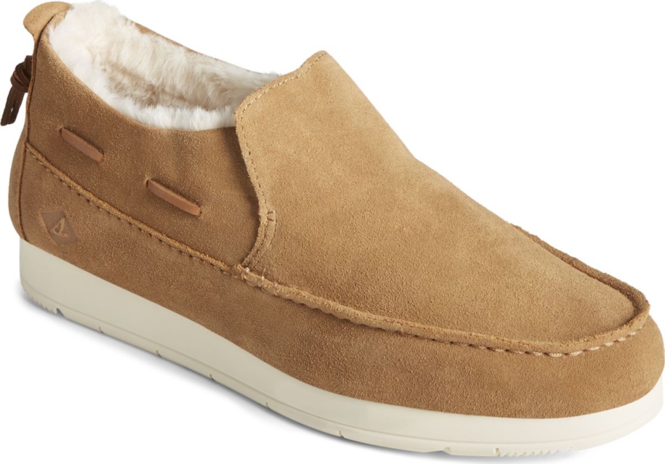 Sperry Moc-Sider Suede Slip On Tan