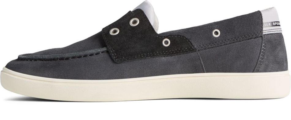 Sperry Outer Banks 2-Eye Suede Boat Shoe Dark Grey