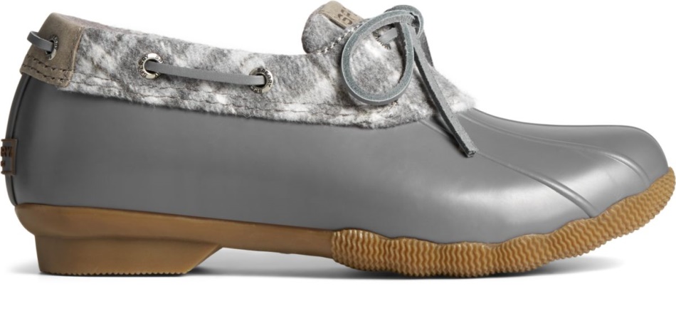 Sperry Saltwater 1-Eye Plaid Wool Duck Boot Grey