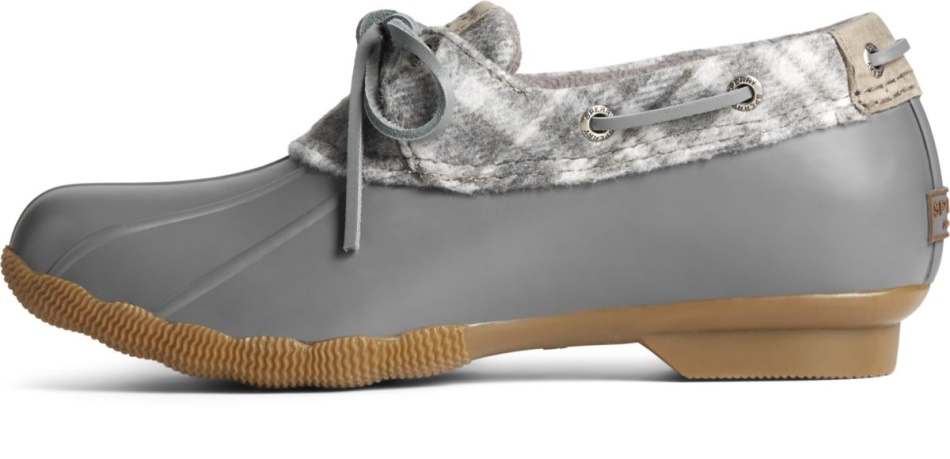 Sperry Saltwater 1-Eye Plaid Wool Duck Boot Grey