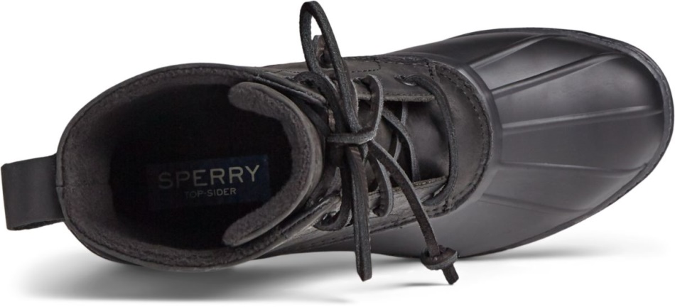 Sperry Saltwater Heel Leather Duck Boot Black