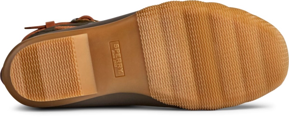 Sperry Saltwater Tall Nylon Duck Boot Olive Brown