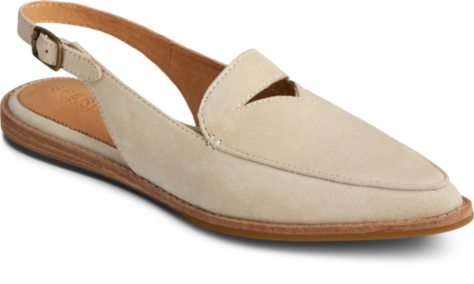 Sperry Saybrook Leather Slingback Ivory Nubuck