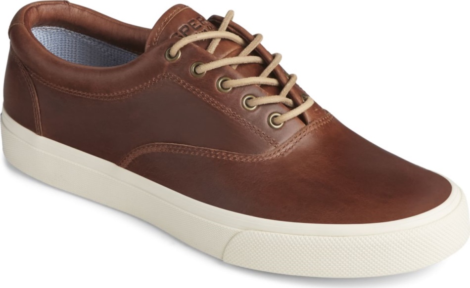 Sperry Striper PLUSHWAVE CVO Leather Sneaker Dark Tan