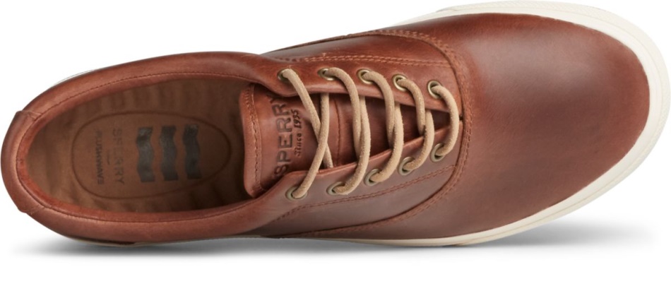 Sperry Striper PLUSHWAVE CVO Leather Sneaker Dark Tan
