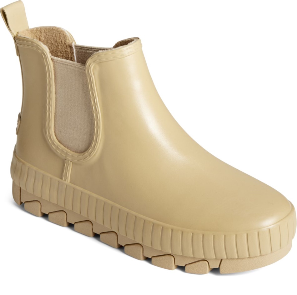 Sperry Torrent Chelsea Pearlized Rubber Rain Boot Khaki