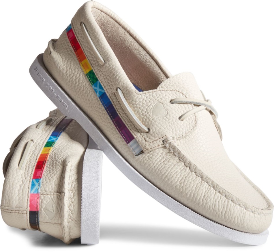 Sperry Unisex Authentic Original Pride Boat Shoe White Multi