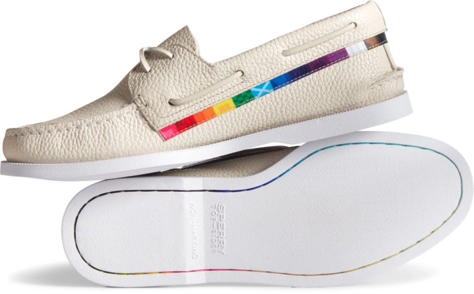 Sperry Unisex Authentic Original Pride Boat Shoe White Multi