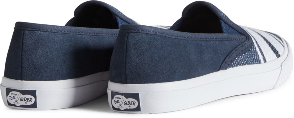 Sperry Unisex Cloud Linen Slip On Sneaker Navy