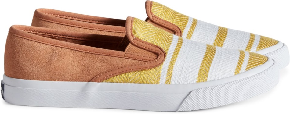 Sperry Unisex Cloud Linen Slip On Sneaker Tan