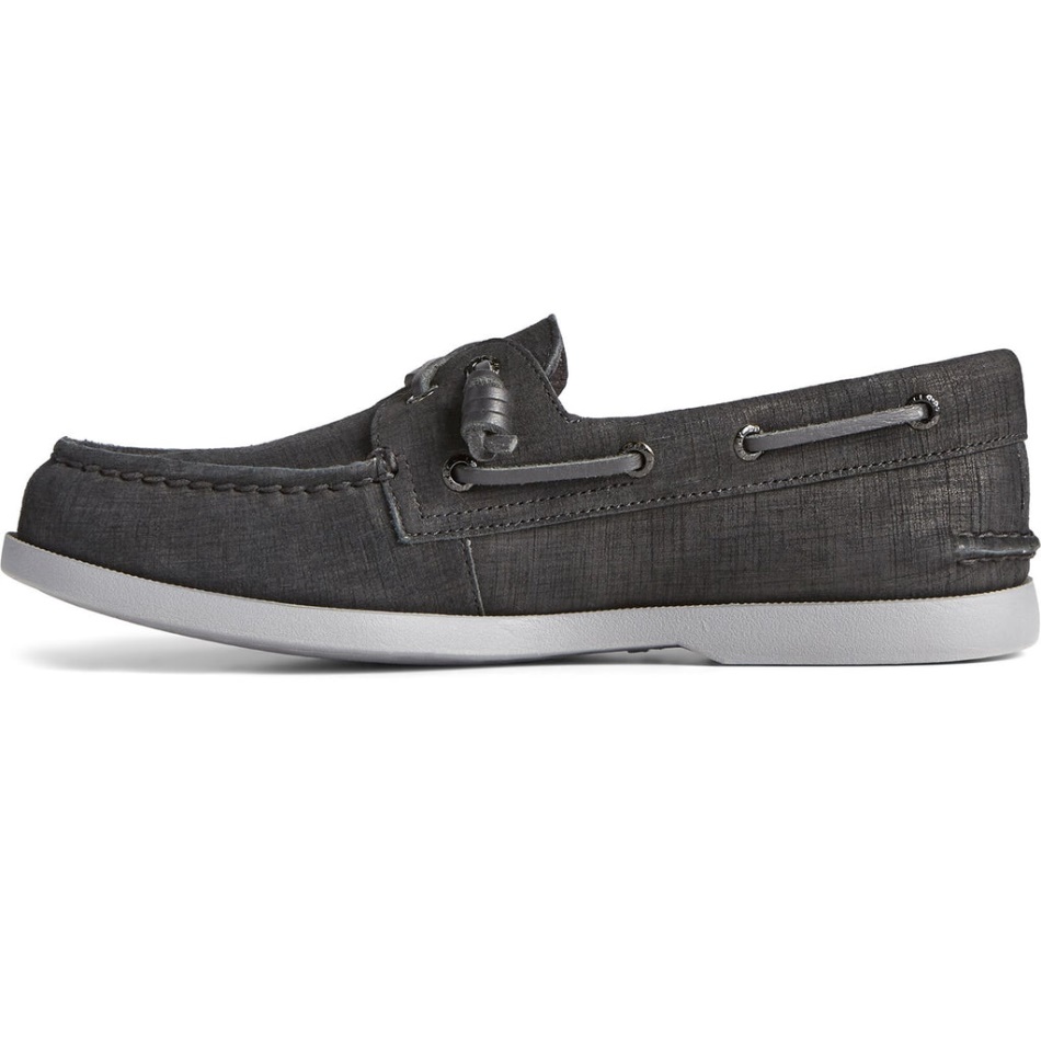 Sperry Women\s Authentic Original 2-Eye PLUSHWAVE Checkmate Black