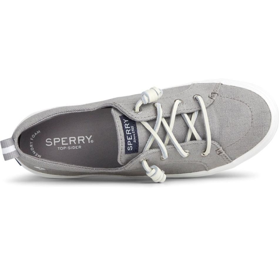 Sperry Women\s Crest Vibe Linen Shoe Grey
