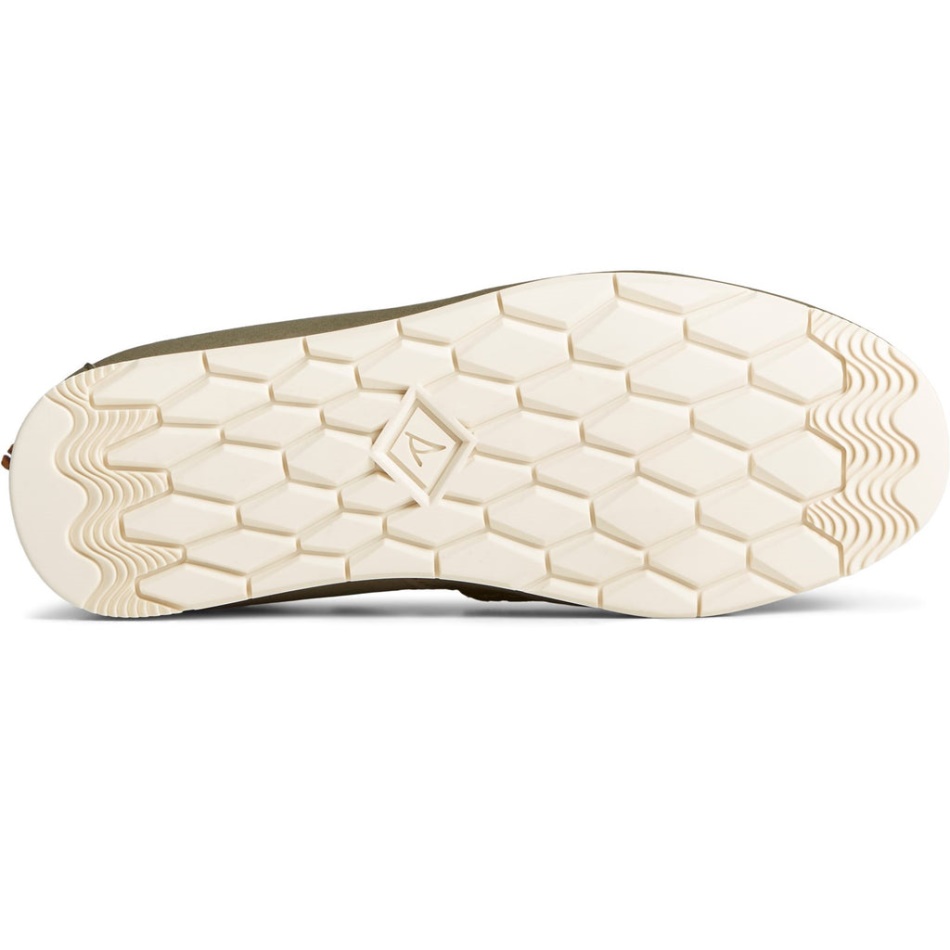 Sperry Women\s Moc-Sider Metallic Shoes Olive