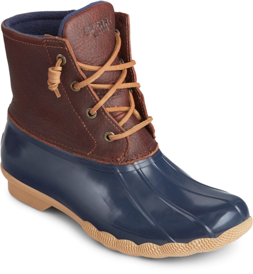 Sperry Women\s Saltwater Duck Weather Boot Tan Navy