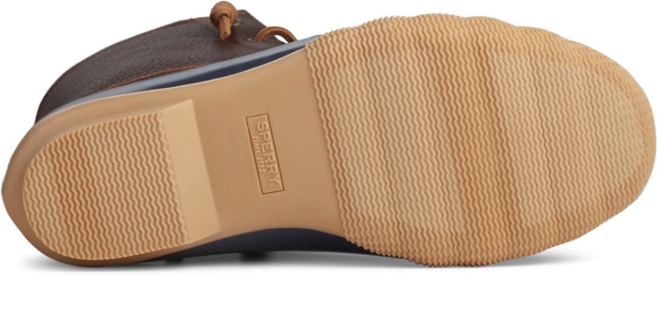 Sperry Women\s Saltwater Duck Weather Boot Tan Navy