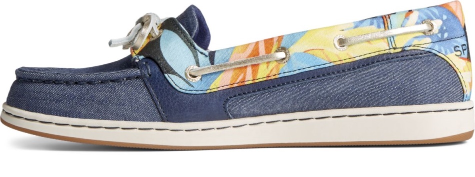 Starfish Coral Floral Boat Shoe Navy Multi Sperry