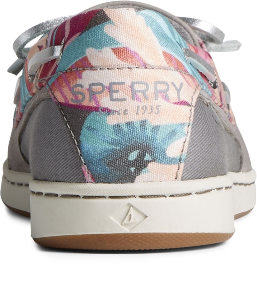 Starfish Coral Floral Boat Shoe Sperry Grey Multi
