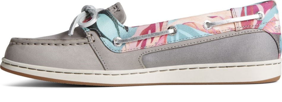 Starfish Coral Floral Boat Shoe Sperry Grey Multi