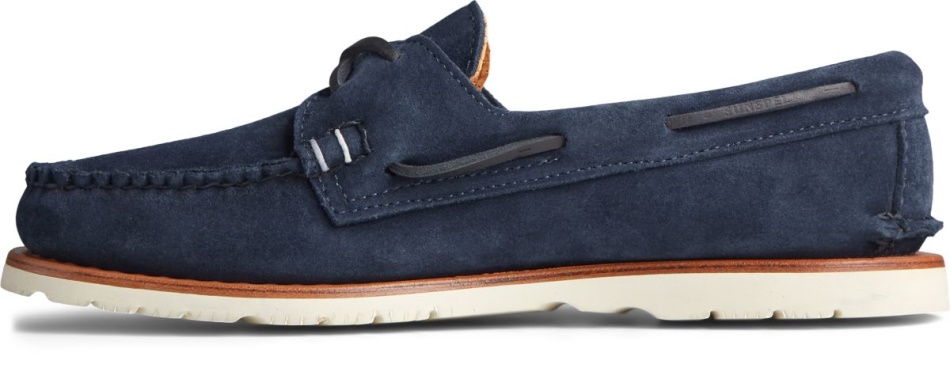 Sunspel x Sperry Authentic Original 2-Eye Suede Boat Shoe Navy Sperry