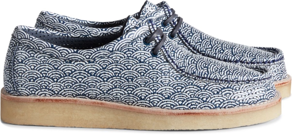 Unisex Cloud Captains Wave Print Oxford Sperry Navy