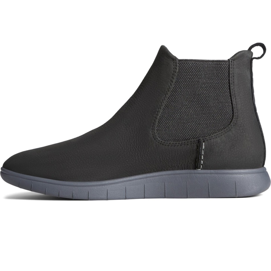 Women\s Coastal Plushwave Chelsea Ankle Boots Black Sperry